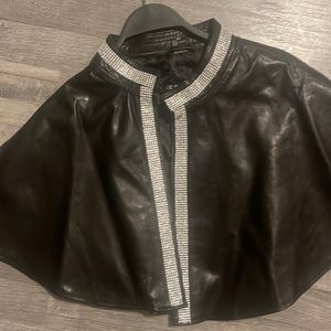 genuine leather cape . size 20 Fits like a large black with rhinestones